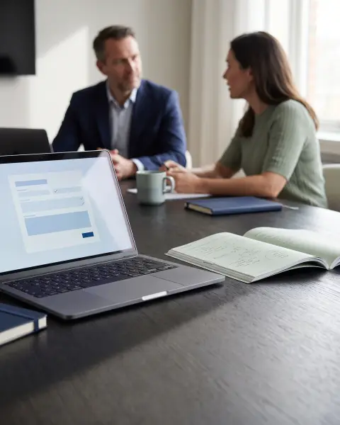Consulting and professional learning with a laptop