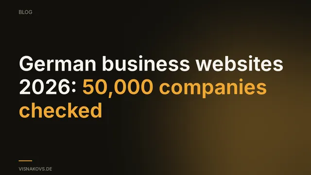 German business website study 2026: certificate errors, missing contact links, missing legal notice