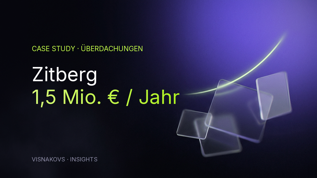 Zitberg Überdachungen Case Study — über 1,5 Mio. € Umsatz pro Jahr